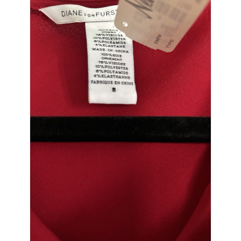 Diane Von Furstenberg Crista Pomegranate Black Dress Silk Size 8 - Picture 8 of 12